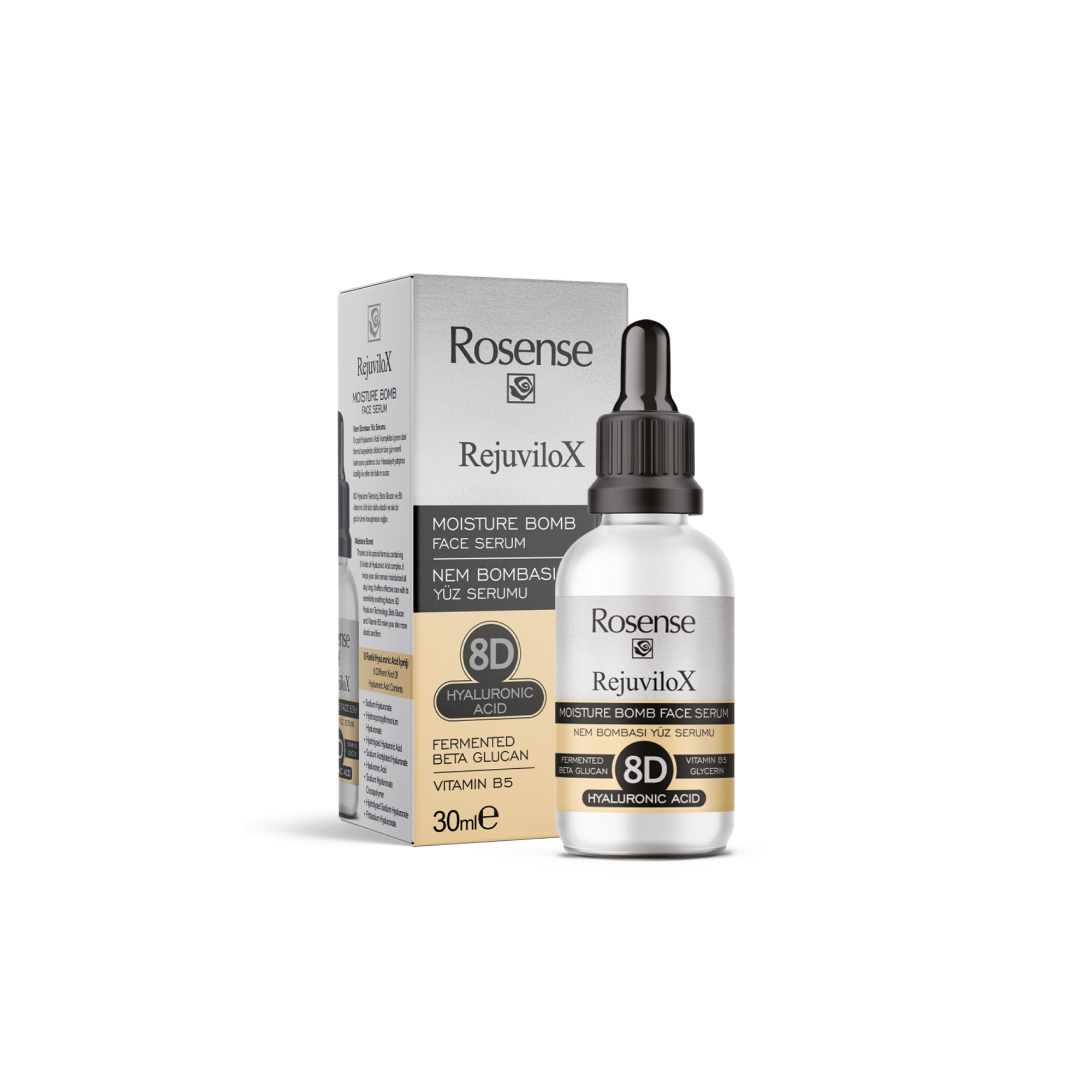 rejuvilox_3 8 D Hyaluron ve Beta Glucan Nem Bombası Yüz Serumu | Rosense® - Görsel 1